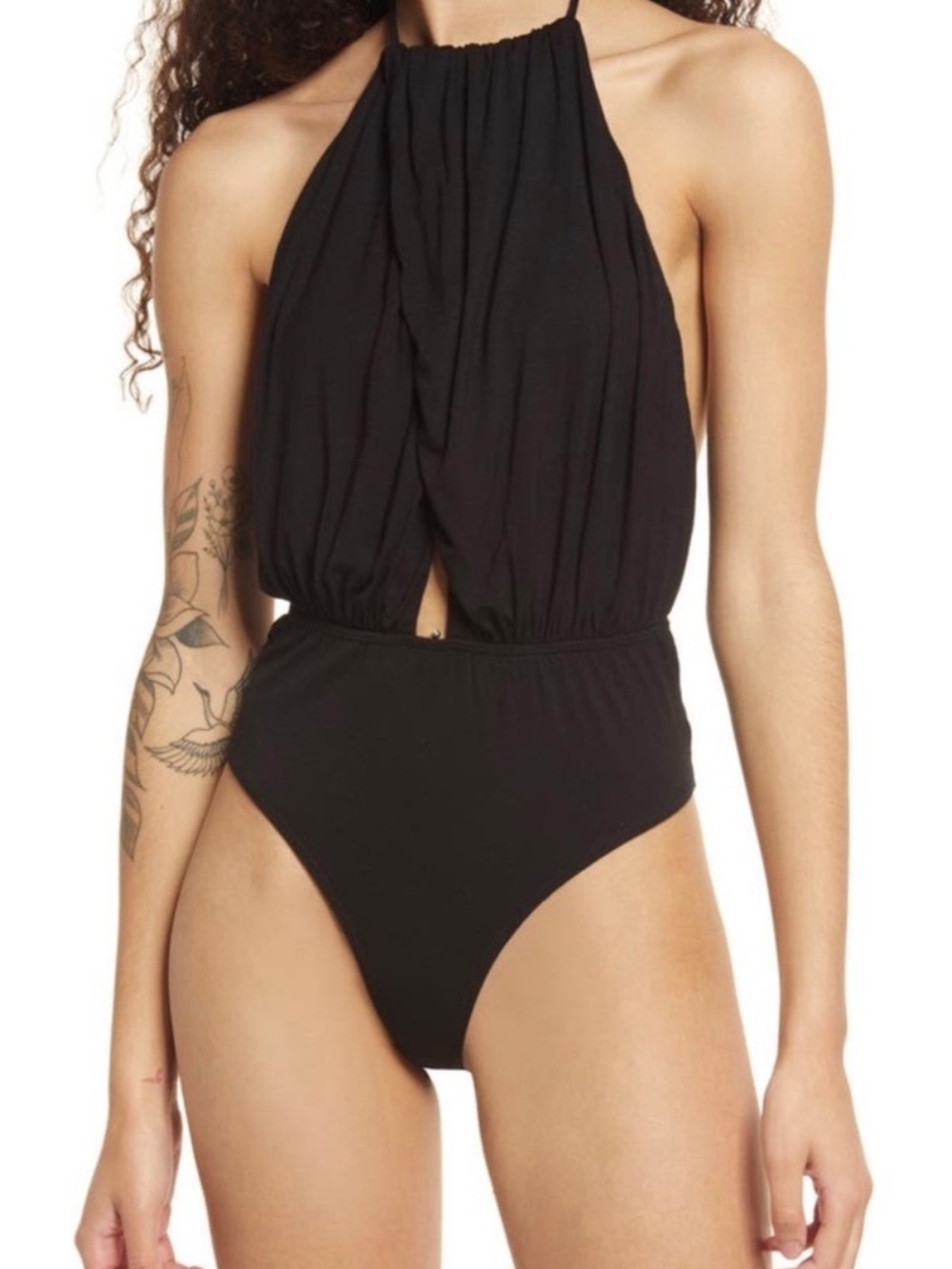 Lulu's Black Halter-Style Bodysuit